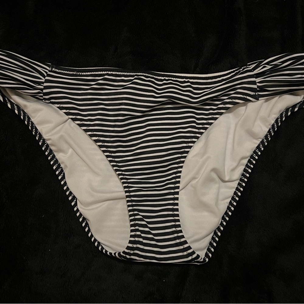 Striped Black and White Bikini Bottom
